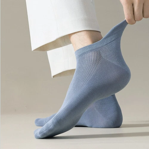 5Pairs High Quality 96% Cotton Men Socks Breathable Mesh Summer Anti-bacterial - Picture 6 of 35