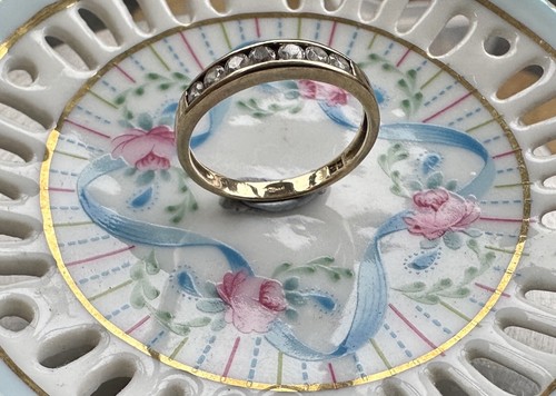 Vintage 9ct Gold Ring CZ Cubic Zirconia Size UK M - Picture 11 of 23