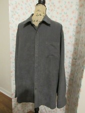 VAN HEUSEN, MEN'S Gray Poly Long Sleeved Dress Shirt, W/Pocket, Size 17-17 1/2