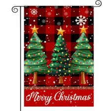 Welcome Merry Christmas Trees Garden Flag 12x18 Inch Christmas Garden Flag-QZ37