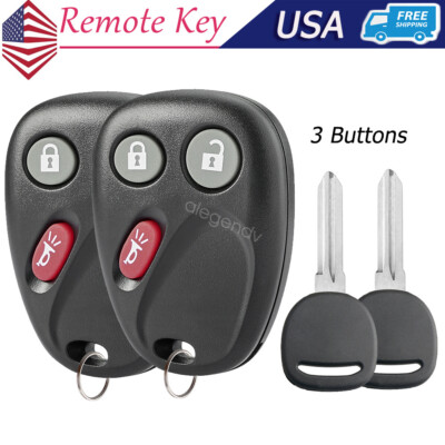 2 Replacement for 2003 2004 2005 2006 2007 GMC Sierra Yukon Remote Key Fob Set