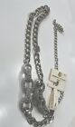 Size M/L Waist Fashion Waist New Adrienne Vittadini Metal Ring Chain Belt Womens