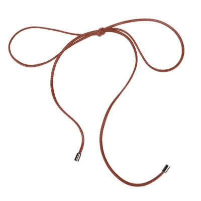 2x   Girls PU Leather Thin Skinny Belt Women Dress Rope Waistband