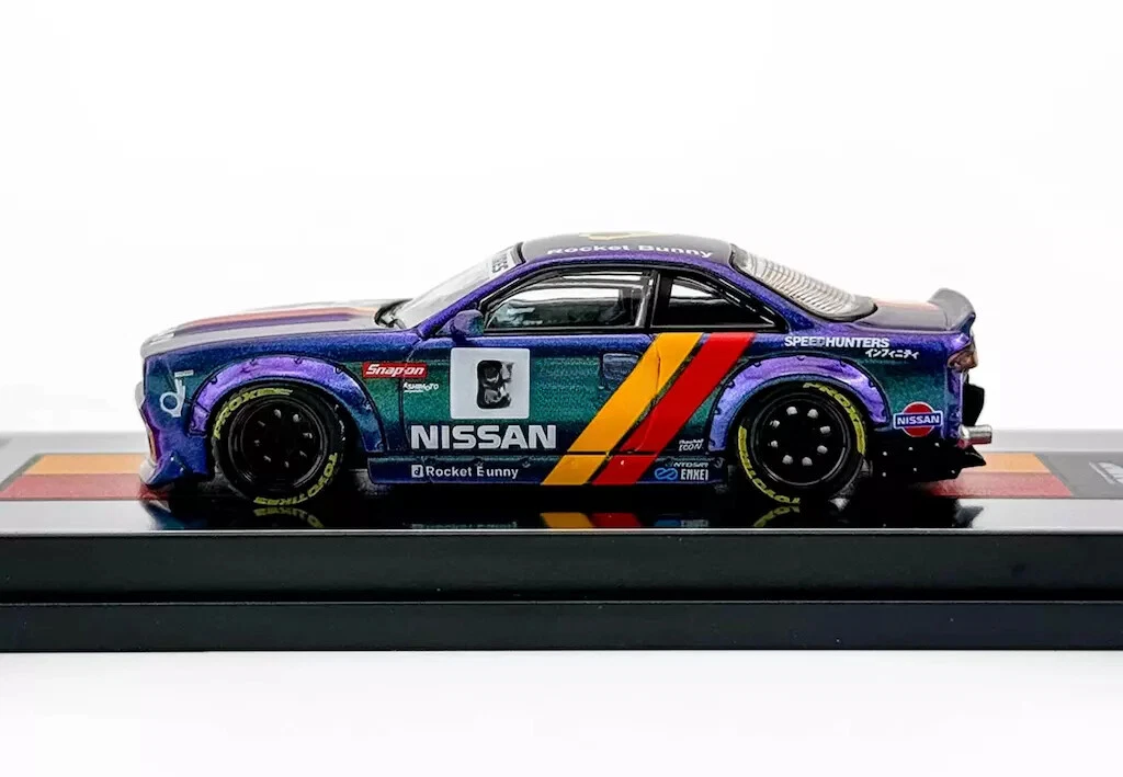 Inno 1:64 Purple SILVIA S14 Boss Rocket Bunny Sports Model