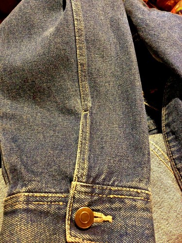 Mens Blue Denim Jean Jacket size XL 100% Cotton Unbranded Western Style Rancher - Picture 11 of 11