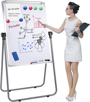 Dry Erase Board with Stand, Double Sided Magnetic Whiteboard,24 x 36