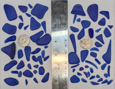 Tumbled Waves - Royal Blue Tumbled Glass - 78 pcs (medium to XS)