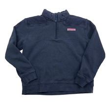 VINEYARD VINES 1/4 ZIP fleece Long Sleeve Navy Blue YOUTH Size LARGE GUC Kids