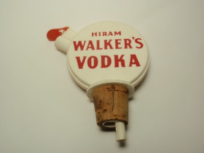 Vintage Hiram Walker s Vodka Plastic Cork Bottle Stopper Pourer *As-Is*