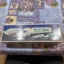 1997 Hess Toy Truck and Racers - New In Box In Great Condition