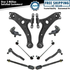 10 Piece Steering & Suspension Kit Control Arms Tie Rods Sway Bar End Links New