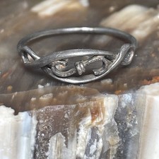 Vintage Sterling Silver Filigree Knot Wire Ring Size 6.25