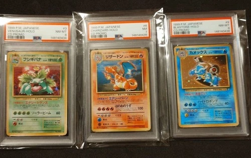 PSA 7 8 Charizard Blastoise Venusaur Set CD Promo Holo 1999 Japanese Pokemon
