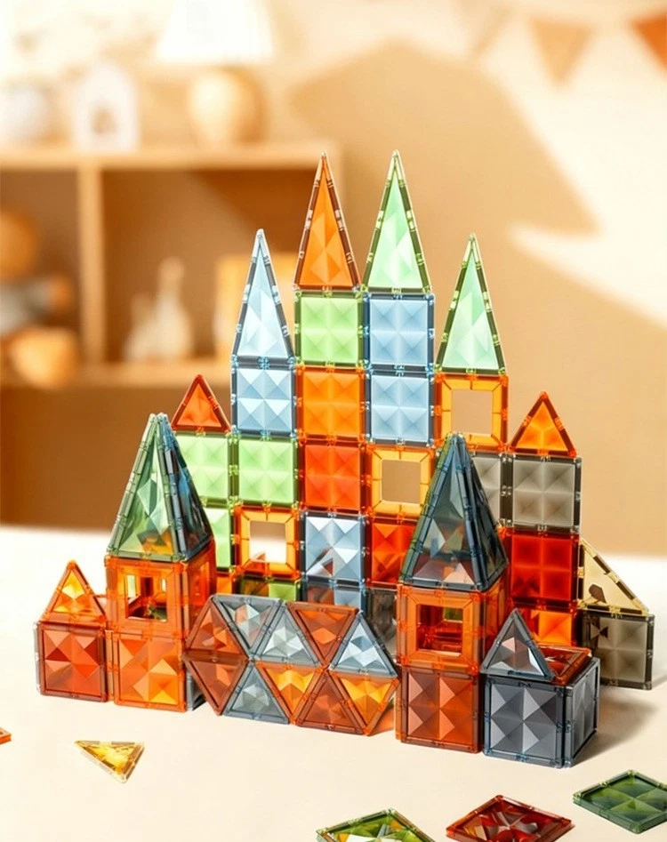 122PC Magnet Tiles Mag-Genius Magnetic Building Blocks SET Toys For Kids GIFT - Image 2 of 4
