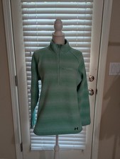 Under Armour Women's Melon Green Half Zip Pullover Shirt. Large. Pre-owned B