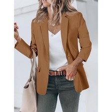 Womens Casual Blazers Open Front Long Sleeve Work Office Suit Jackets Blazer