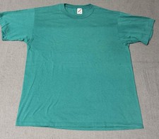 Jerzees Vintage Men's XL Blank T-Shirt Single Stitch Made in USA Green Teal