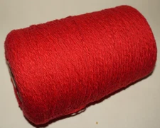 15oz. Cone, Unbranded, Cotton, Slub, Red, Machine Knitting Yarn