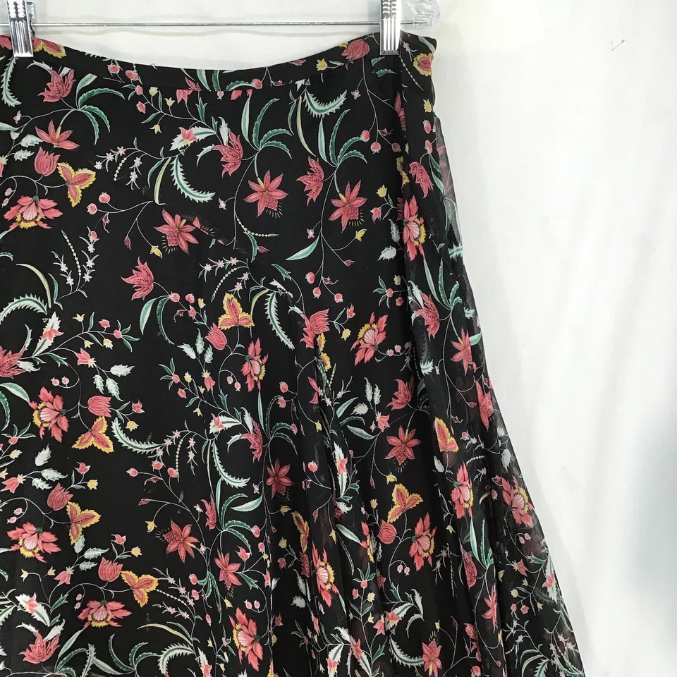 Falda CeCe Mujer 12 Floral Multicolor Fluido Volantes Columpio Cottage Core Boho Chic Foto 3 de 4