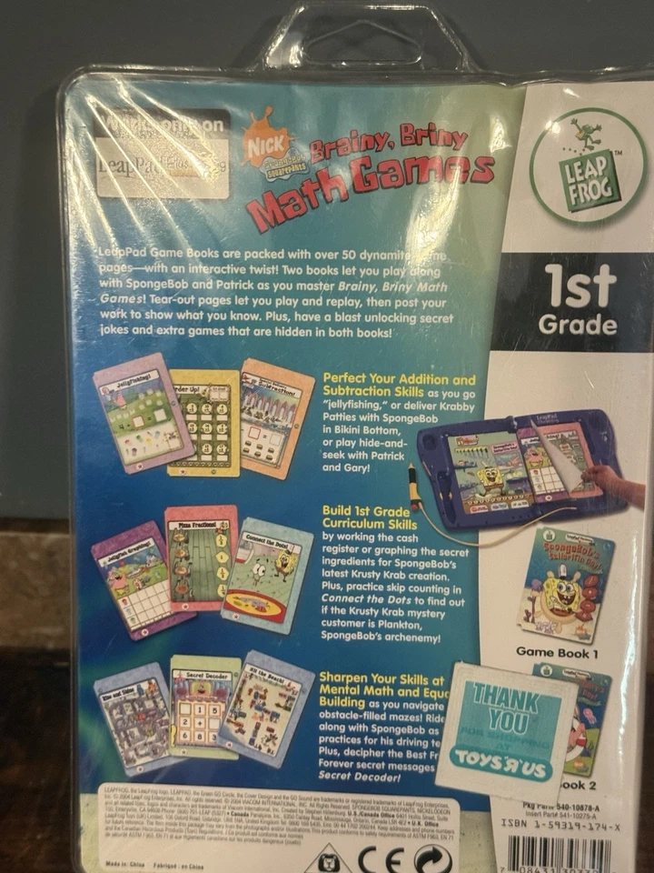 LeapPad Plus Writing Nick Brainy Briny Math Games 1st Grade NEW SEALED - Image 4 of 4
