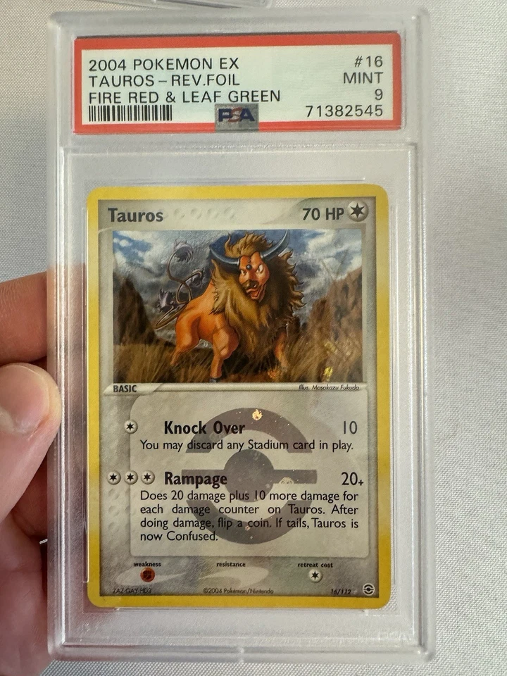 2004 Pokemon Tauros Reverse Holo Rare EX Fire Red & Leaf Green 10/108 PSA 9 Mint - Image 2 of 4