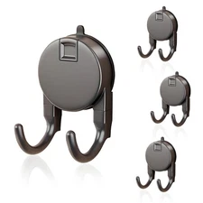 4 Pack Heavy Duty Suction Cup Hooks - No Drill Vacuum Suction Hanger for Bath...