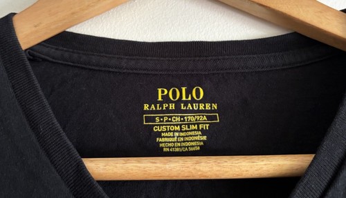 Ralph Lauren Mens T-shirt Size Small Black Logo Slim Fit V-neck Cotton Casual - Picture 8 of 11