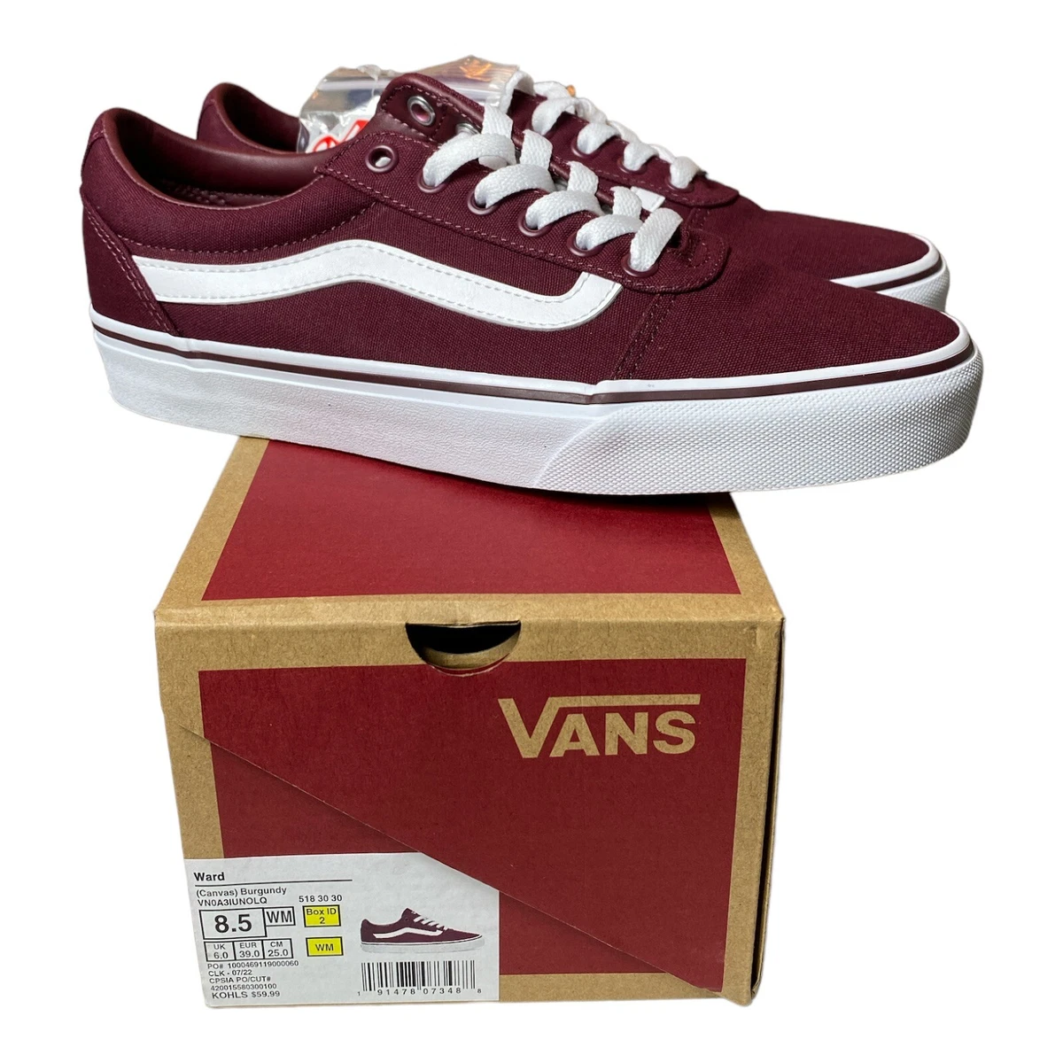 Vans Women's Ward Burgundy Sneaker