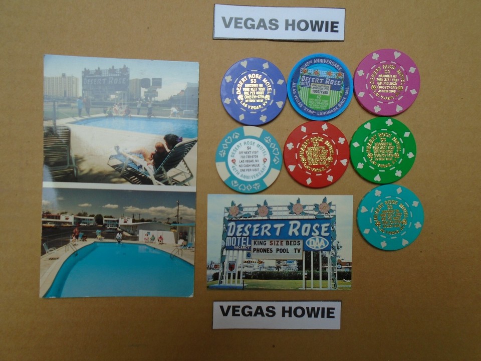 LAS VEGAS UTOPIA Howard Klein Desert Motel Sign Photo Postcard Chip Fob