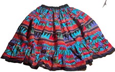Seminole Native American Patchwork Skirt Women  s Vintage Hand Made