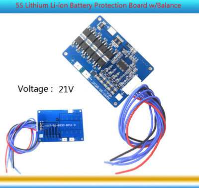 5S 30A 18V 21V Lithium Li-ion Battery Packs BMS Protection Board w/Balance