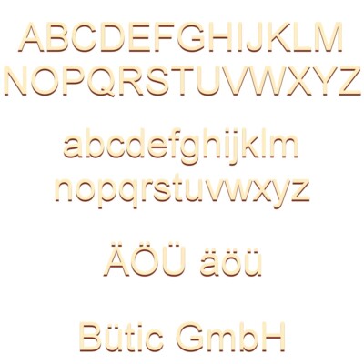 Holz Buchstaben - Arial - Wunschtext/Schriftzug mit Größenauswahl 