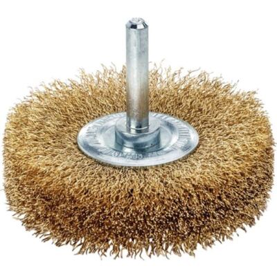 LESSMANN Rundbürste Ø 70 mm Schaft 6 mm Drahtstärke 0,2 mm Messing 15000 min-¹