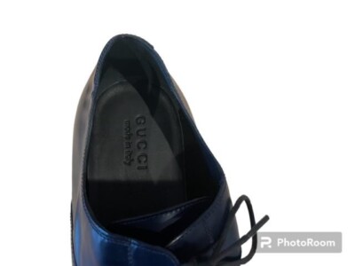 Gucci Dark Blue Navy Leather Oxfords Size 10 UK 11 US | eBay display picture 1