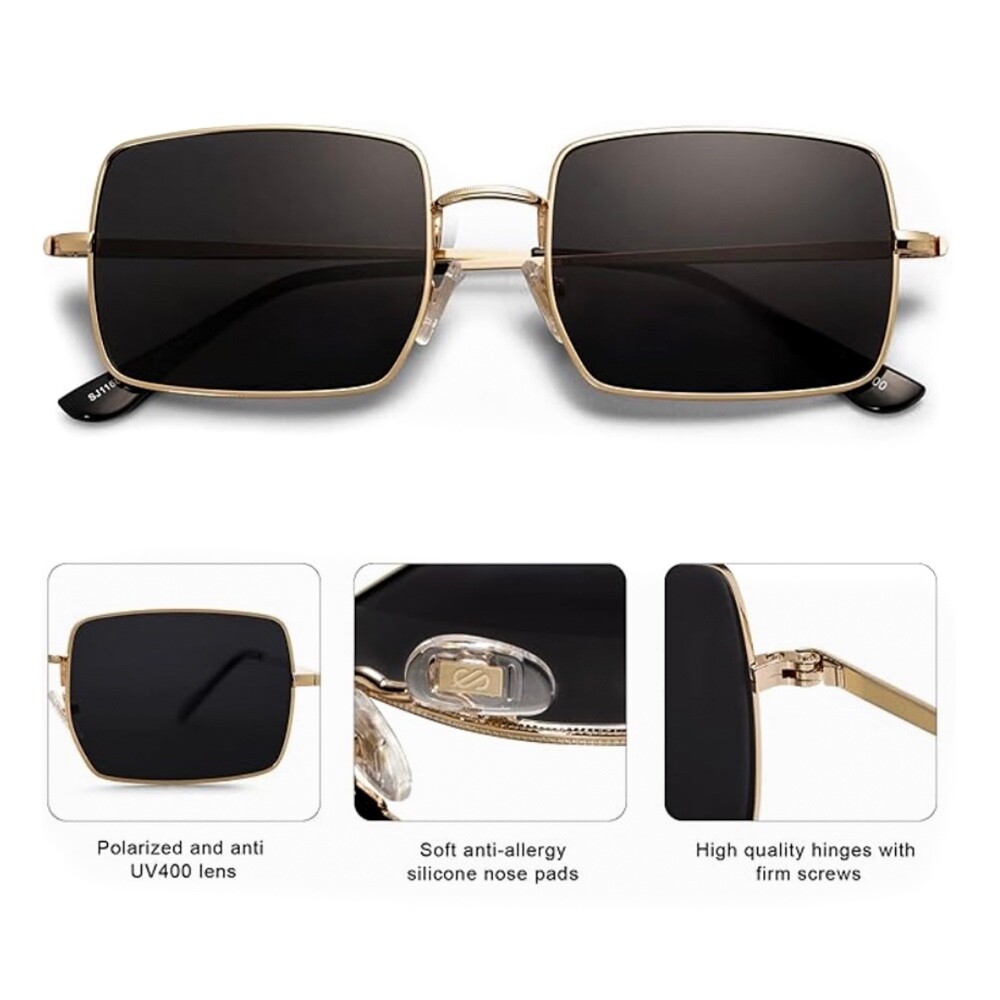 Vintage Polygon Gold Wire Metal Frame Shades Square Trendy  display picture 1
