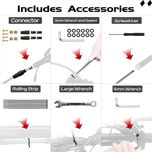 LD-200 Set Di Freni a Disco Idraulici a 2 Pistoni per Ebike, Kit Freno Idraulico - Foto 5 di 12
