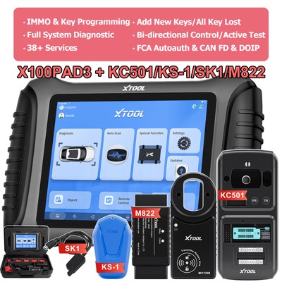 XTOOL X100PAD3+KC501/KS-1/SK1/M822 IMMO Key Programming Diagnostic Scanner Tool 
