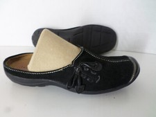 Natural Soul Naturalizer Black Suede Leather Flats Slide Mule Women's Size 6M