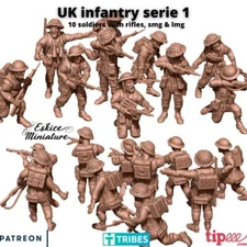 Eskice Miniatures WW2 UK Infantry Squad British WWII Bolt Action 15 20 28mm 32 +