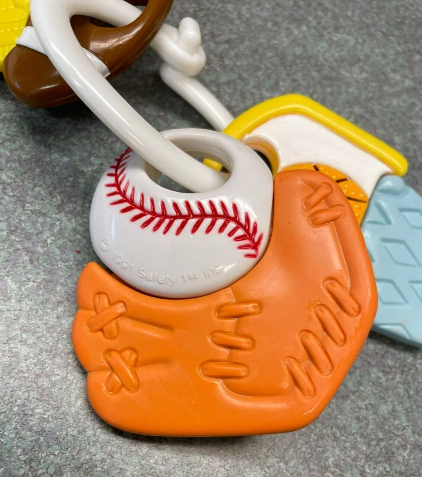 Vintage Safety 1st Rubber Sport Flexible Teether Toy 1991 Baseball Football - Image 3 of 4