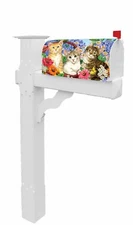 Kitten Cat Hydrangea Daisy Flower Magnetic Mailbox Cover Only