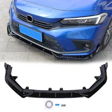 Glossy Black Front Bumper Lip Spoiler Body Kit For 2022+ Honda Civic 11th 3pcs
