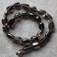 7x12-10x20mm Smoky Quartz Tumbled Nugget Loose Beads 15" Strand
