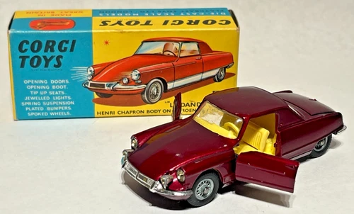 Vintage Corgi Toys Le Dandy Coupe Metallic Maroon 1966 Henri Chapron Citroen D.S