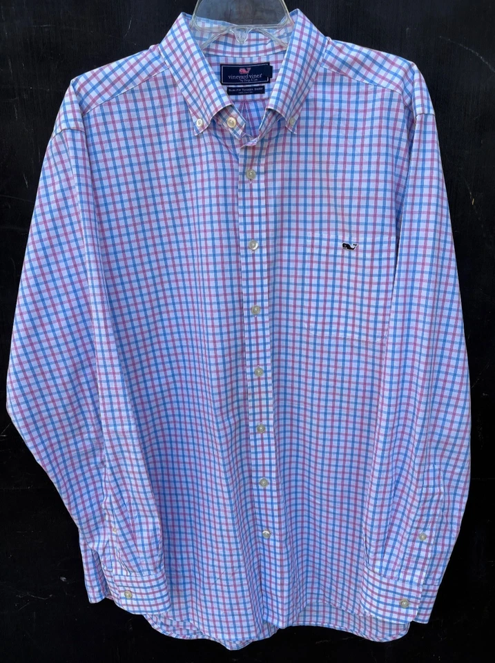 Vineyard Vines Slim Fit Tucker Shirt Mens XL Check Long Sleeves 100% Cotton - Image 2 of 4