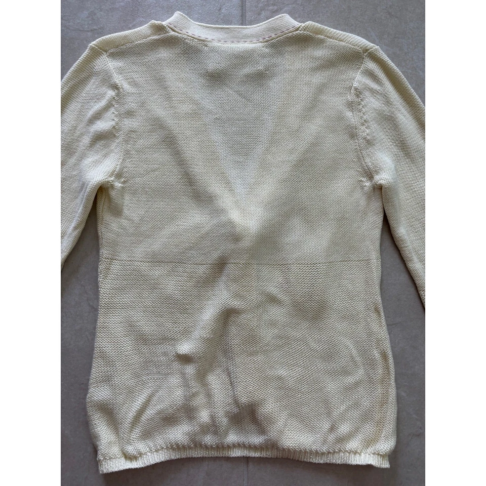 Field and Flower Cardigan Womens XL Yellow Floral Embroidery Teacher Grandma Art - Image 4 of 4