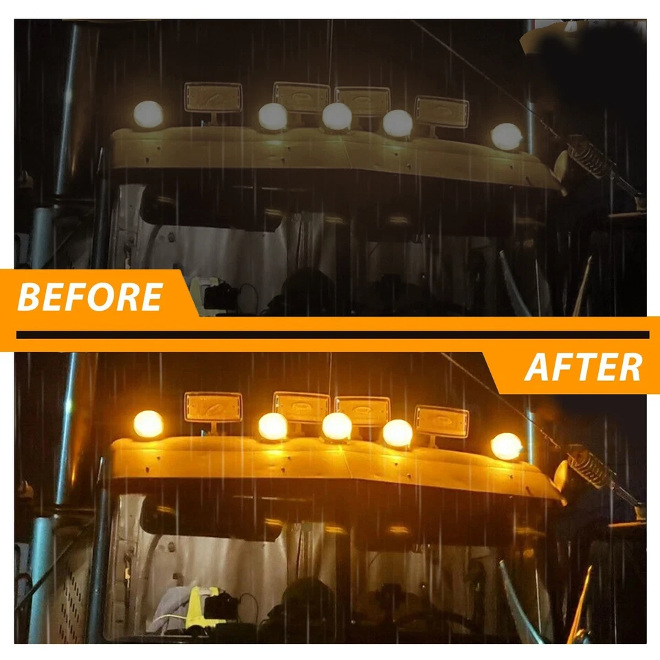 5x Luces LED de señalización de cabina de camión semi 17 lágrima espacio libre para Peterbilt Kenworth Foto 4 de 4