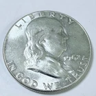 1962 Benjamin Franklin Half Dollar 90% Silver EXTRA FINE DETAILS #10242