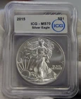 2015 US Silver Eagle $1 ICG MS70