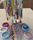 VTG 80s Colorful Costume Jewelry Bracelets Bangles & Necklaces Lot Of 45